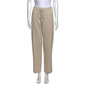 NWOT Vince Straight Leg Mid RIse Beige Pants with Drawstring Closure Size XS